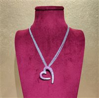 Collana Sangiorgi Preziosi Donna in Oro bianco Zaffiro rosa 12032022-CUORE